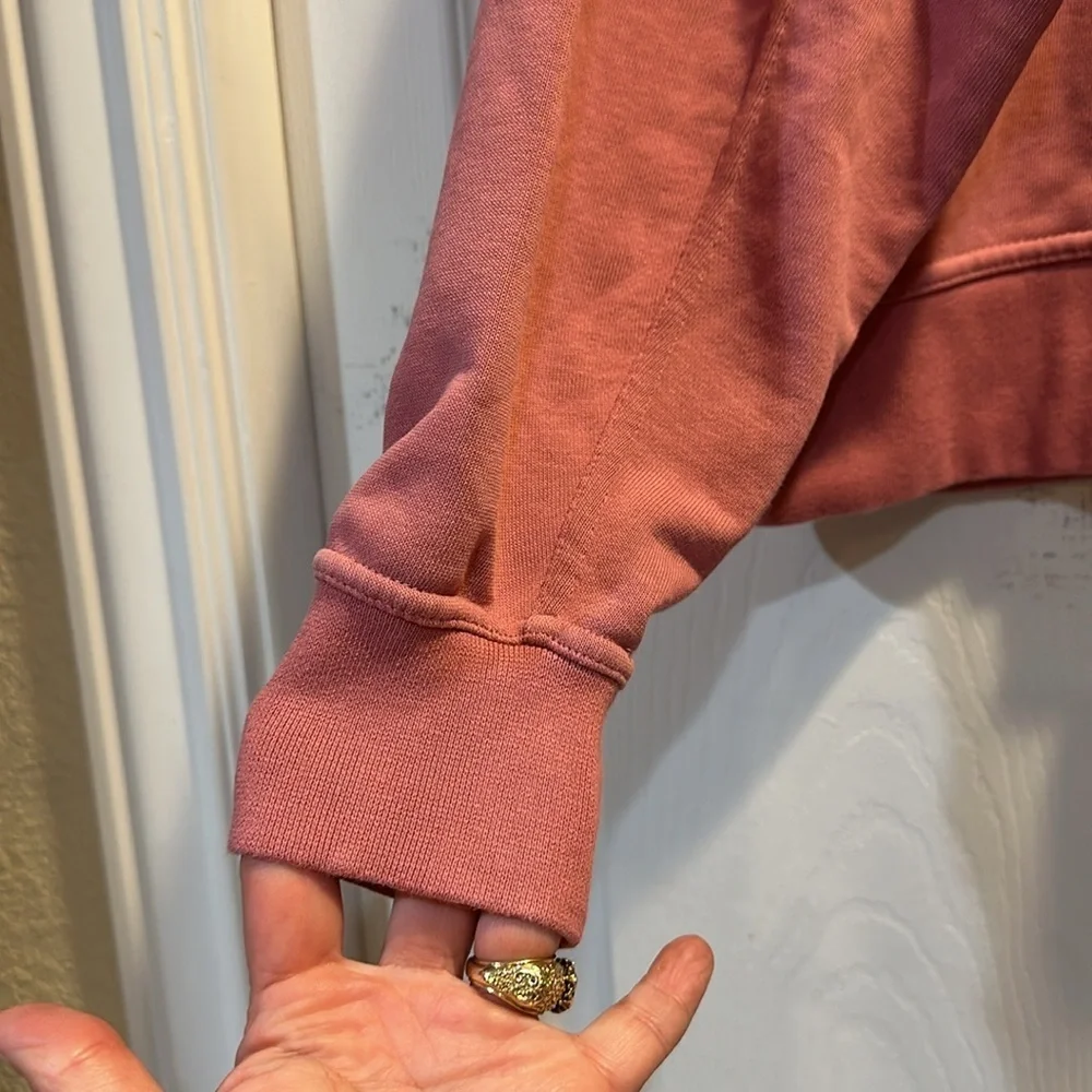 Nike Rose Pink Chenille Swoosh Oversized Crop Sweatshirt S - Picture 4 of 6